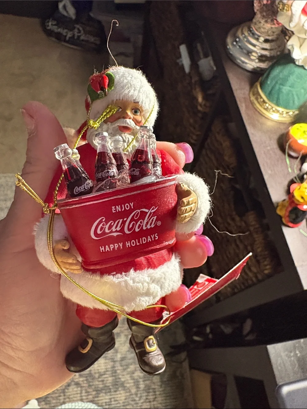 Lot of Coca-Cola, Santa Claus Christmas ornaments please look!